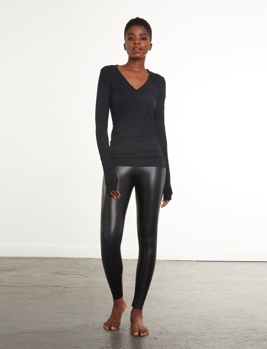 Black leather leggings best sale